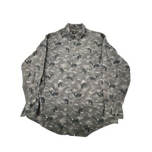 Vintage Woolwich With Eagles Pocketed Cotton Button Collared Shirt 2XL Read